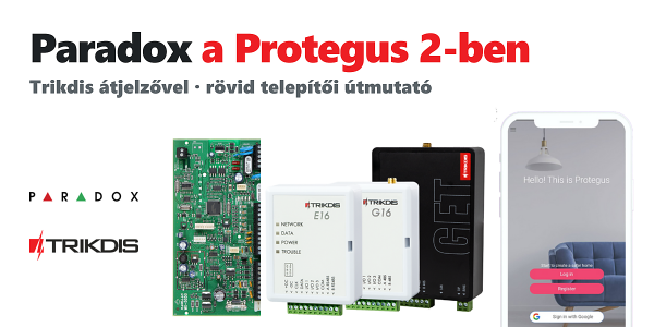TRIKDIS comunicador + Central de alarma PARADOX – Guía de instalación breve